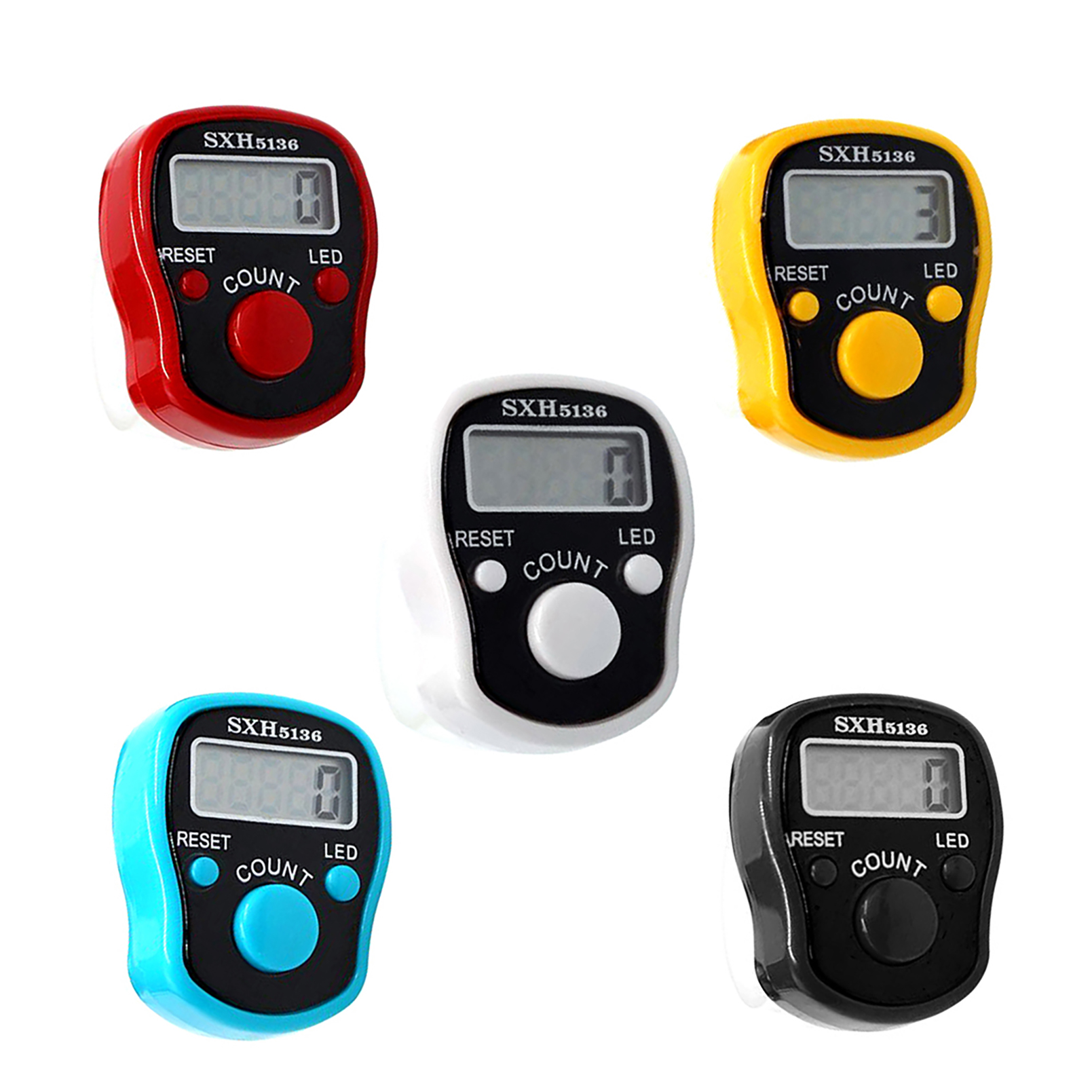 EQ Finger Counter - 5 Digital LED Electronic Handheld Tally Counter ...